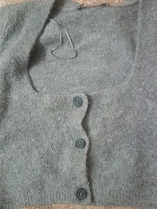 Cozy Grey Button-Down Cardigan