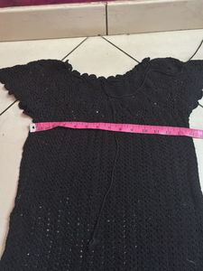 Black Crochet LongTop