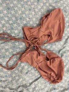 Blush Tie-Back Crop Top