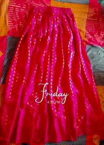 SparklyGold  Top With DarkPink Lehenga And Duppata