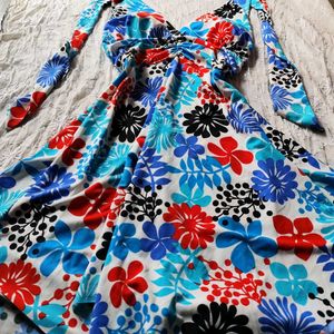 Floral Vibe Wrap Dress – Free Size