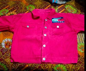 Tommy Jeans Red Button-Down Jacket