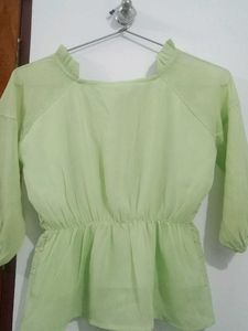 Green Embroidered Top