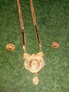 Mangalsutar And Earings Set For Ladies
