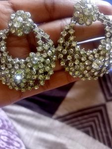 Beautifull White Colour Diamond Stone Necklace Set