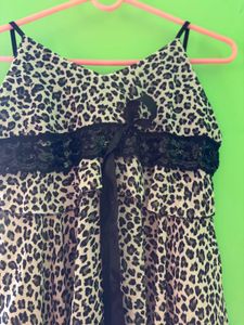 Y2K Leopard Print Spaghetti Strap Top