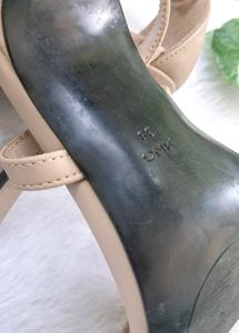 Mango Beige Criss-cross Strap Heels