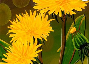 Dandelion Gouache Painting