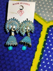 Blue Jhumka Earrings