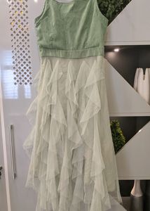 Pastel Green Sleeveless Gown