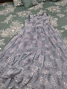 Gray Paisley Maxi Dress