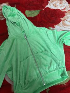 Mint Green Zip-Up Hoodie