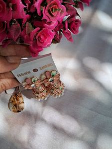 Floral Jhumka Earrings (one pair free)