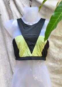 I. BLACK AND NEON GREEN CUTE TOP