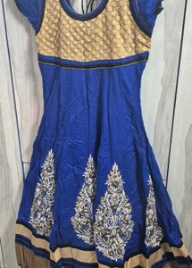 Blue &amp; Gold Embroidered Dress