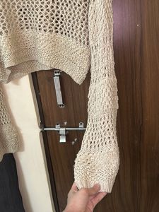 Crochet Knit Crop Top Sweater