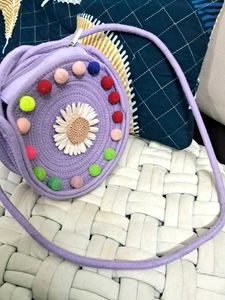 Cute Lavender Crochet Sling Bag ✨️