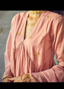 Khara Kapas Elegant Pink Kamal Poshak Set XL