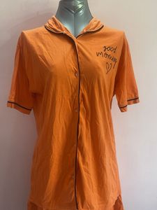 Orange &#34;Good Morning&#34; Pajama Set