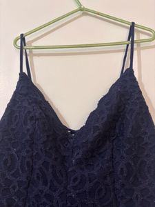 Navy Tiered Mini Dress