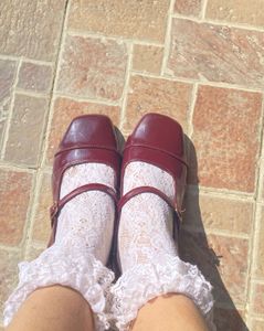 Burgundy Mary Jane Shoes