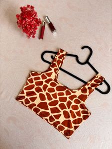 Shein Animal Print Cropped Tank Top (Small)