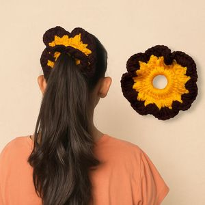 Sunflower Crochet Scrunchie