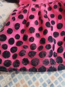 A Beautiful Rosy Red Polka Dots Frock