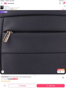 Lino Perros Navy blue solid Laptop Backpack