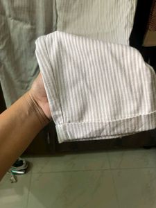 Striped Elastic Waist Pants