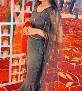 Elegant Black Indowestern Gown