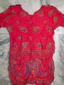 Bohemian Embroidered Red Dress