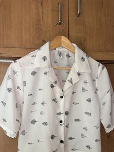 Zara White Patterned Shirt