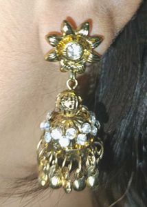 Golden Jhumka Earrings