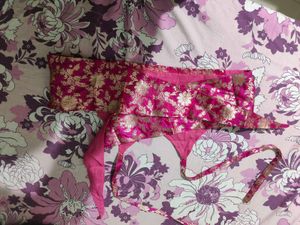Chanderi Silk Back Typing Crop Top &amp; Palazzo