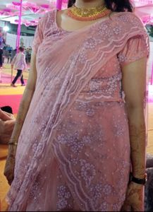 Baby Pink Colour Net Choli (Original Piece)