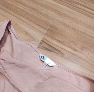 Blush One-Shoulder Ruffle Dress