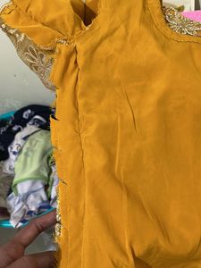 Yellow Heavy Embroidery Suit