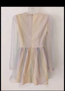 RAINBOW MESH SKATER DRESS