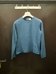 Blue Long Sleeve Workout Top