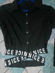 Black Top With Attached Belt