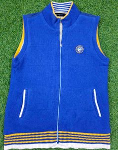 Stylish Blue Sleeveless Jacket