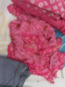 Pink Printed Plazo Suit &amp; Yellow Grey  Combo