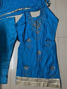 Teal Blue Salwar Kameez Set