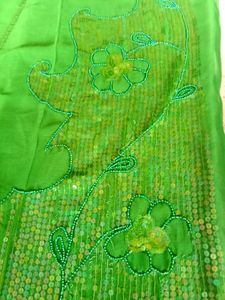 Green Embroided Saree