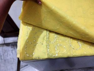 Yellow Resham Work Saree