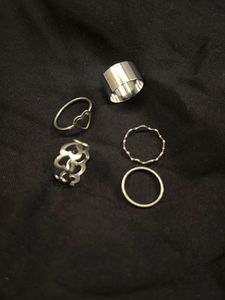 Silver Ring Set - 5 Pieces