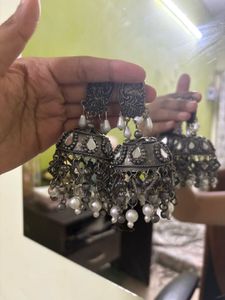 Oxidized Silver Earrings