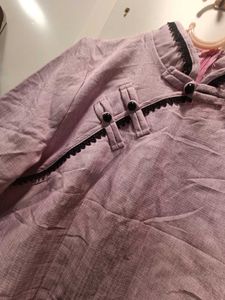 Elegant Pink Mandarin Collar Top