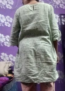 Light Green Casual Tunic Top